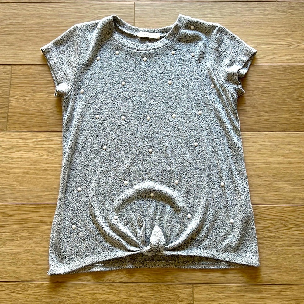 Occasion knit. Gorgeous pearl like embellishments top. Girls